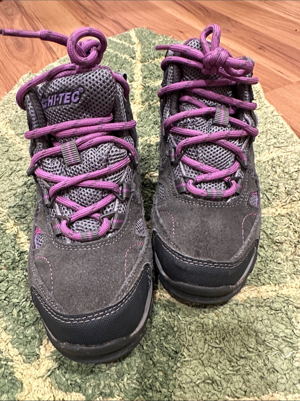 Hi-Tec Kids Gray and Purple Trail Sneakers